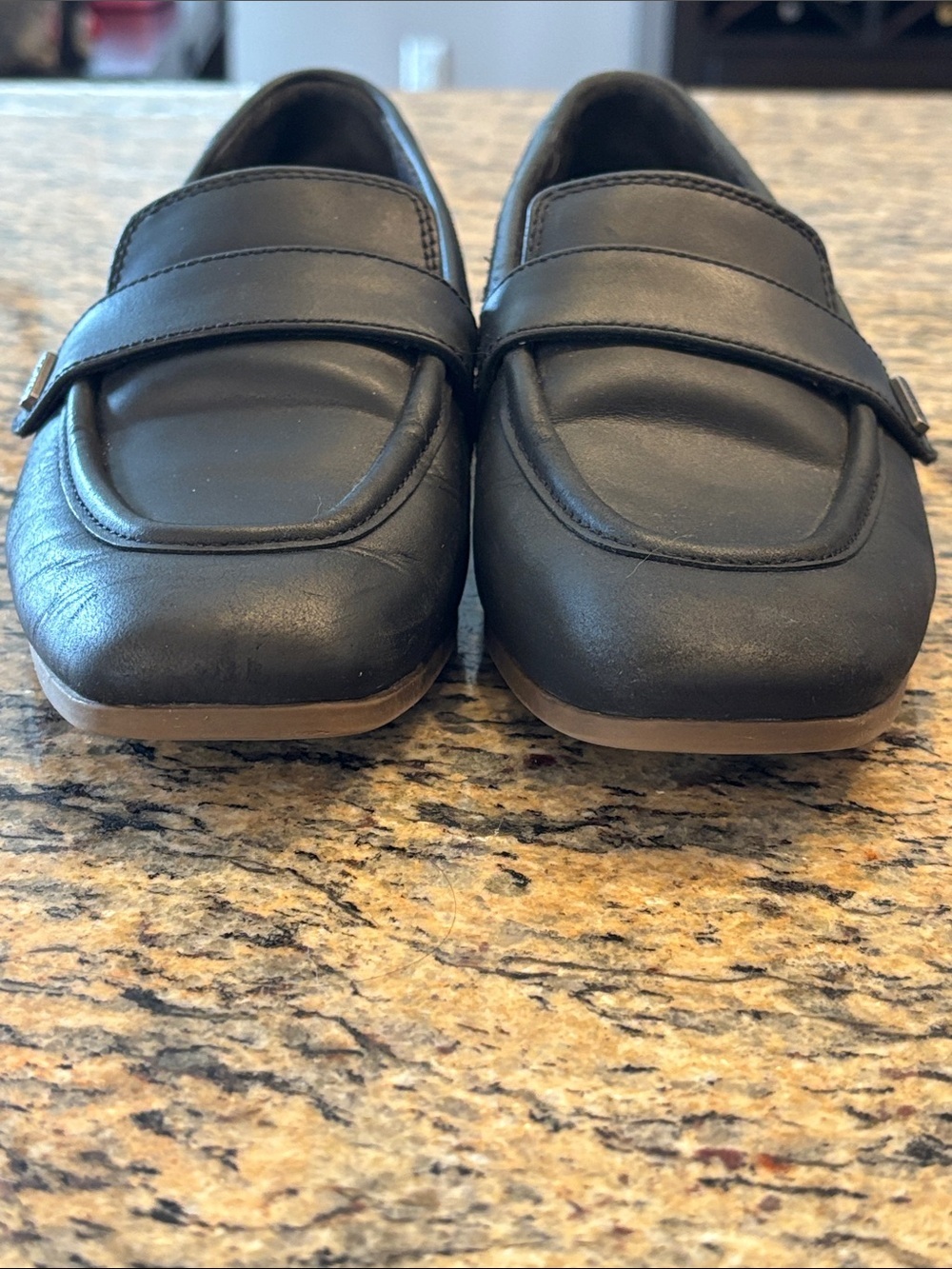 Toms Black Leather Slip-On Penny Loafers - Picture 3 of 11